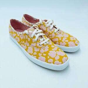 New Keds Womens 9 Yellow Pink Spotted canvas sneakers shoes